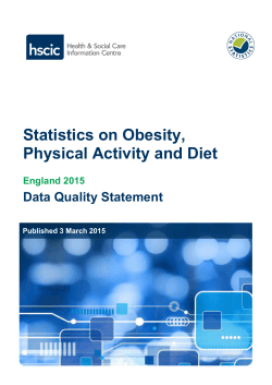 Statistics on Obesity, Physical Activity and Diet