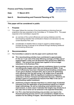 Item 9 - Benchmarking and Financial Planning at TfL PDF 582KB