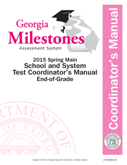 2015 Spring Main School and System Test Coordinator`s Manual