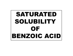 SATURATED SOLUBILITY OF BENZOIC ACID