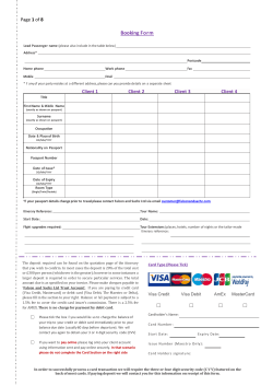 Booking Form - Falcon and Sachz Ltd