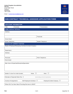 F002 Sub-Contract Technical Assessor Application Form