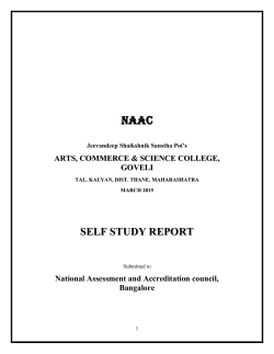 SELF STUDY REPORT - Arts, Commerce & Science College, Goveli