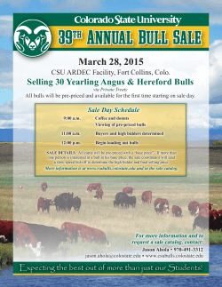 39th Annual Bull Sale - Colorado State University
