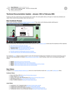 Technical Documentation Update January to February 28th