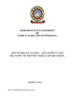 JKUAT-123-2014-2015 Supply and Delivery of Motor Vehicle spare