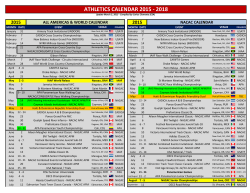 ATHLETICS CALENDAR 2015