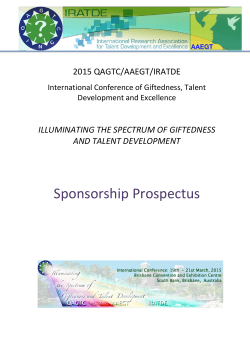 Sponsorship Prospectus - Gifted and Talented National Conference