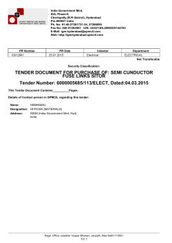 TENDER DOCUMENT FOR PURCHASE OF: SEMI