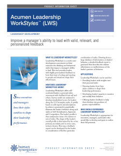 Acumen Leadership WorkStyles™ (LWS)