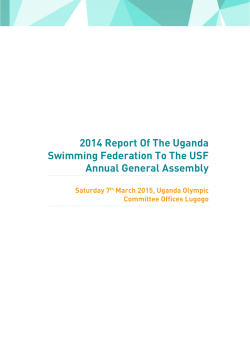 USF 2015 Annual Report - Uganda Swimming Federation