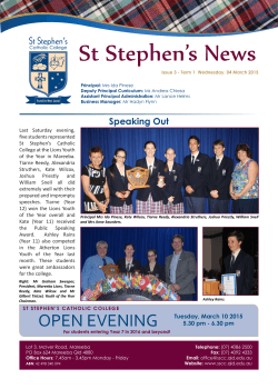 Current Newsletter - St Stephen`s Catholic College