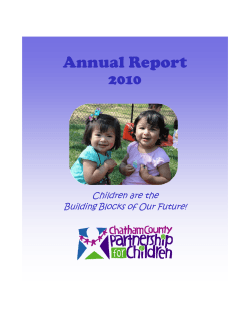 Annual Report 09-10.pub - Chatham County Partnership for Children