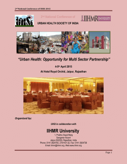 IIHMR University - Urban health Society of India