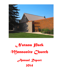 2014 Annual Report - Nutana Park Mennonite Church