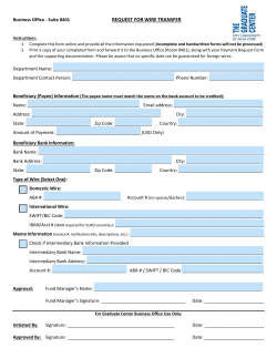 Request for Wire Transfer Form