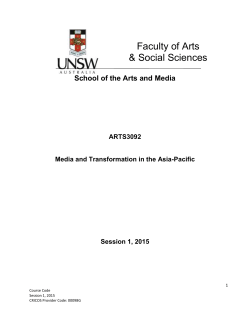 Media in Asia-Pacific  - School of the Arts & Media
