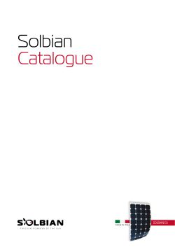 Solbian Flexible Solar Panel Catalogue