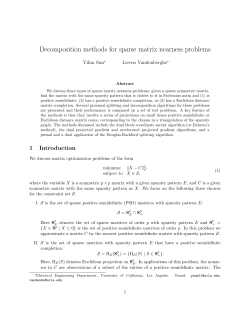 Decomposition methods for sparse matrix nearness problems