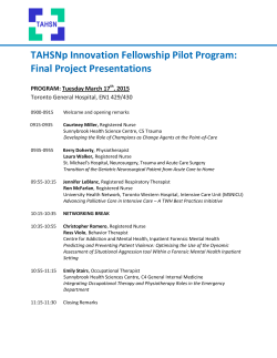 TAHSNp Innovation Fellowship Pilot Program: Final Project