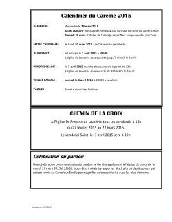 Calendrier du Carême 2015 CHEMIN DE LA CROIX