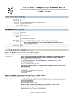 the 2015 Program - Transportation Research Forum