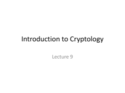 Introduction to Cryptology