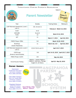 Parent Newsletter - Tangipahoa Parish Schools