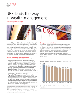 UBS leads the way in wealth management