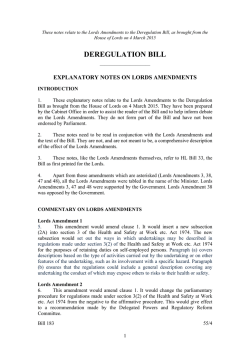 deregulation bill explanatory notes on lords amendments
