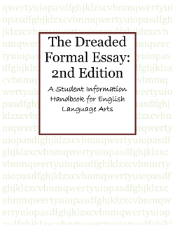 The Dreaded Formal Essay: 2nd Edition