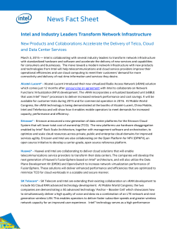 Fact Sheet: Intel and Industry Leaders Transform Network