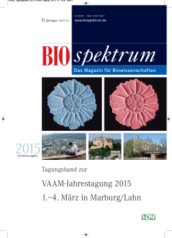 VAAM-Jahrestagung 2015 1.–4. März in Marburg/Lahn