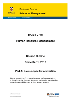 MGMT2718 Human Resource Management, Semester 1