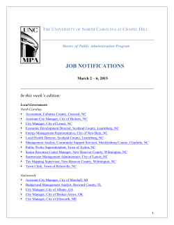 UNC Job Listings 3.7.2015 - Emerging Local Government Leaders