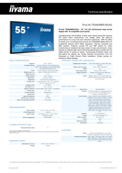 Technical specification ProLite TE5564MIS-B2AG