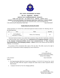 Tender notice for purchase of air conditioner