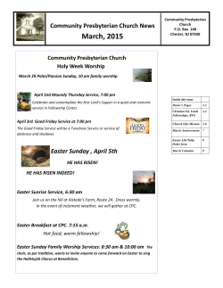 2015 March Newsletter - Community Presbyterian Church