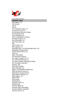 Last Update 03/05/15 COMPANY NAME 10th Degree