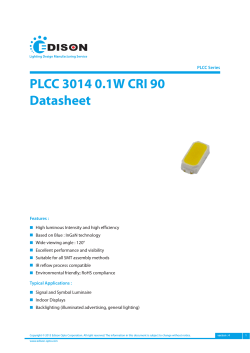 PLCC 3014 0.1W CRI 90 Datasheet