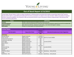 Out of Stock Report 3/6/2015