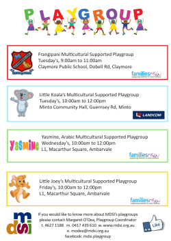 Little Joey`s Multicultural Supported Playgroup Friday`s, 10:00am to