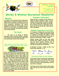 Shirley B.Winston Recreation Newsletter