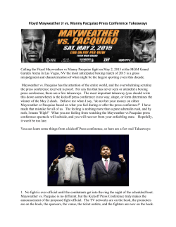 Floyd Mayweather Jr vs. Manny Pacquiao Press