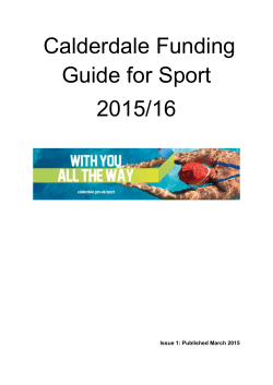 Sport Calderdale Funding Guide [PDF file 320KB]