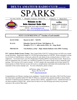 March 2015 Sparks - Delta Amateur Radio Club