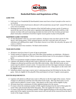 Basketball Rules and Regulations of Play