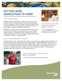 Who is RESOURCE? - Minnesota Senate