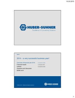 2014 – a very successful business year!