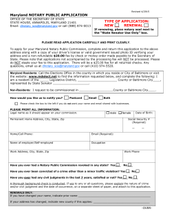 Notary Application - Office of the Maryland Secretary of State